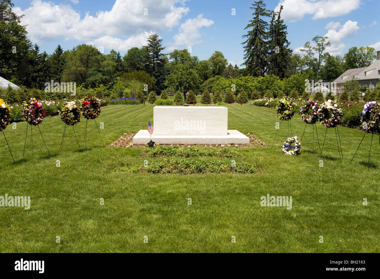 Franklin Delano Roosevelt Gravestone. Stock Photo