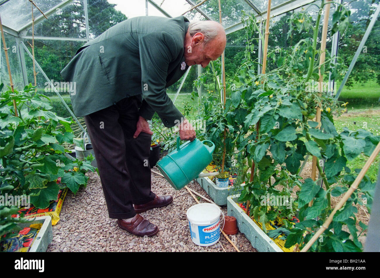 Lord Raglan pictured in the garden of his home at Cefn Tilla Court near Usk Monmouthshire South Wales UK Stock Photo