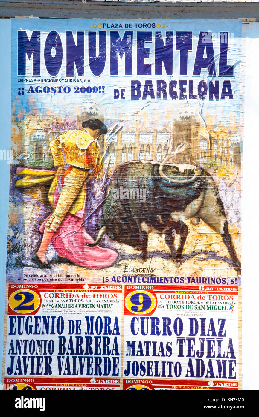 Barcelona - Plaza de Toros Monumental - Corrida poster Stock Photo