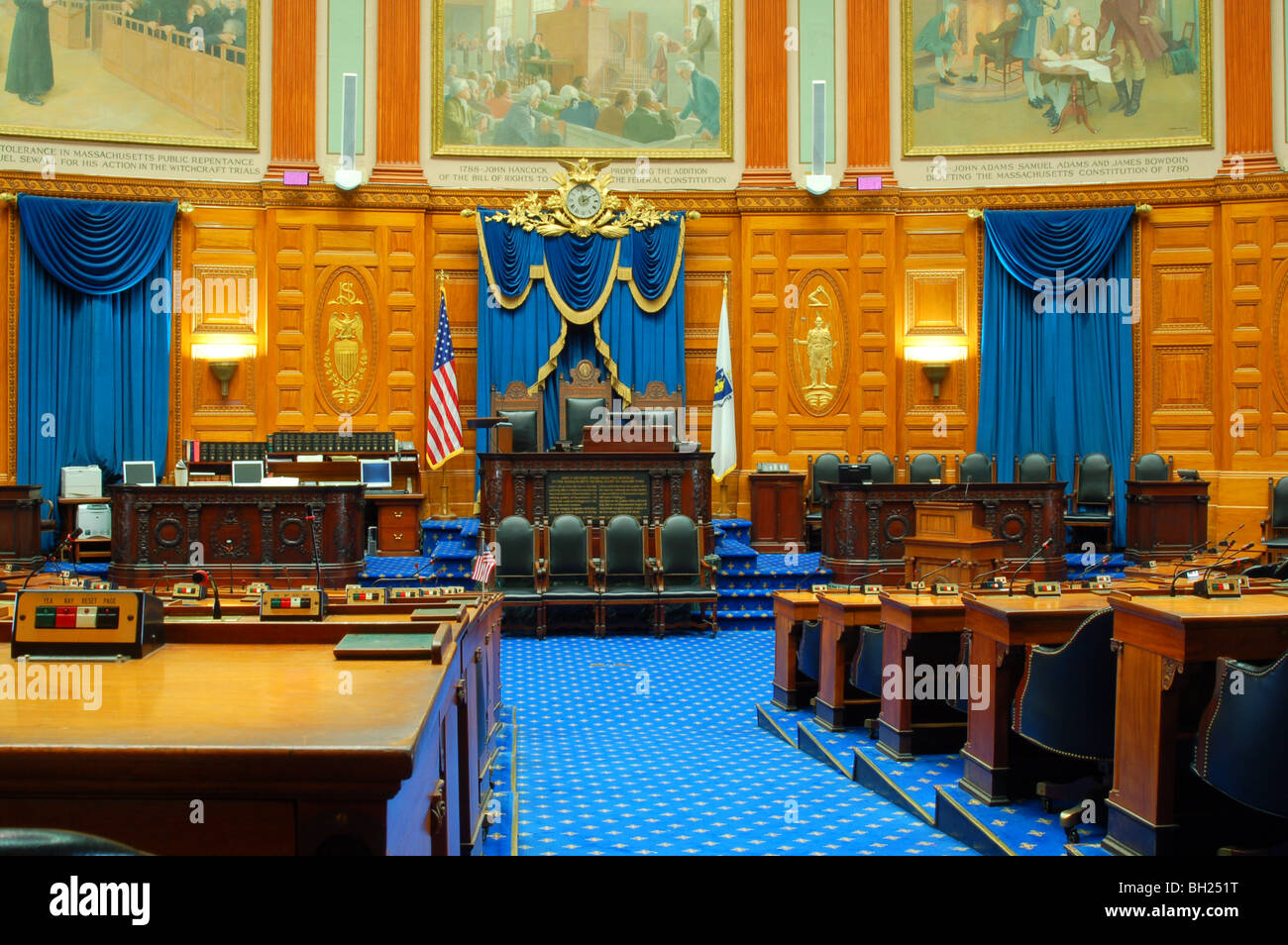 Interior of the Massachusetts State Assembly Stock Photo