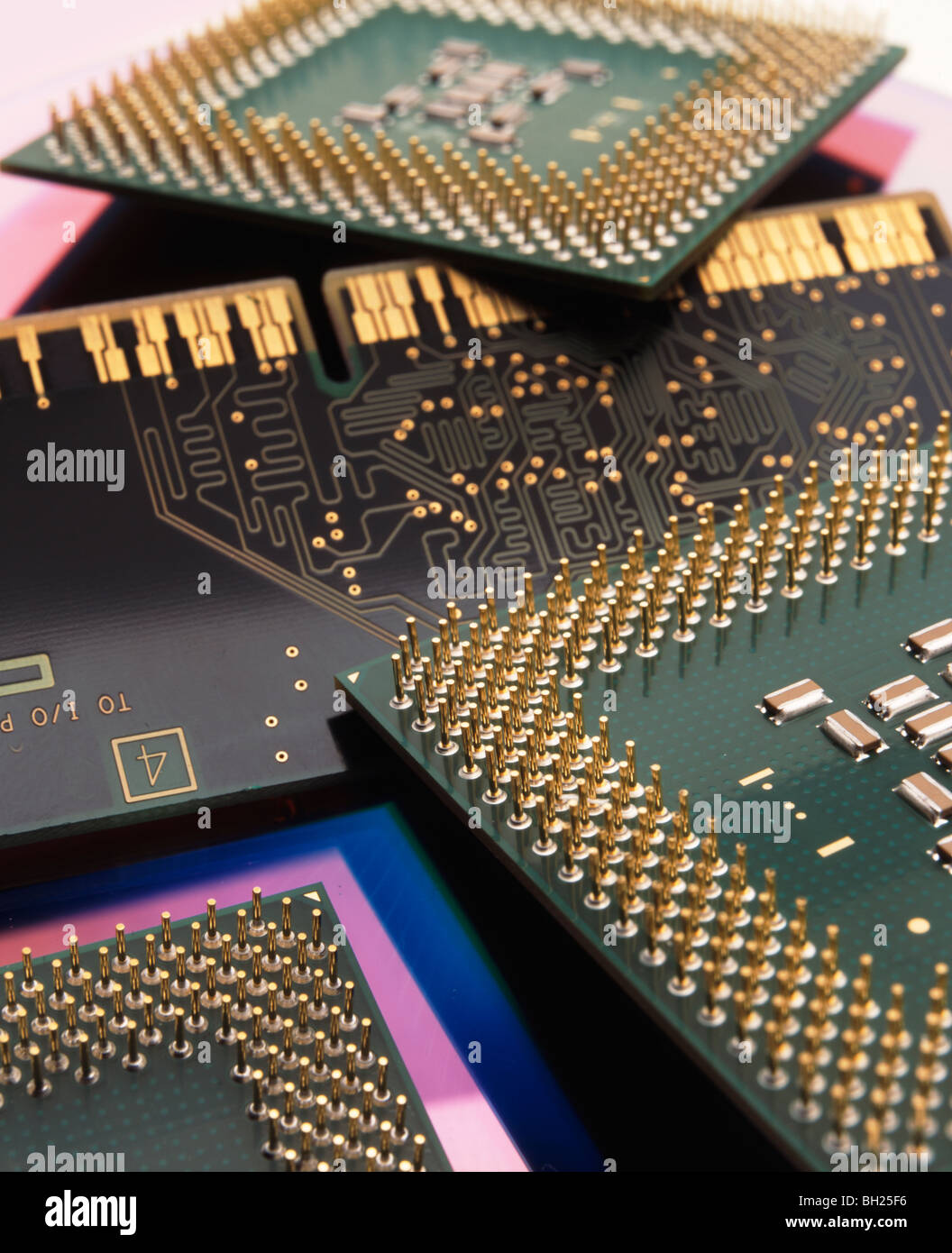 close up of computer intel pentium cpu processor Stock Photo