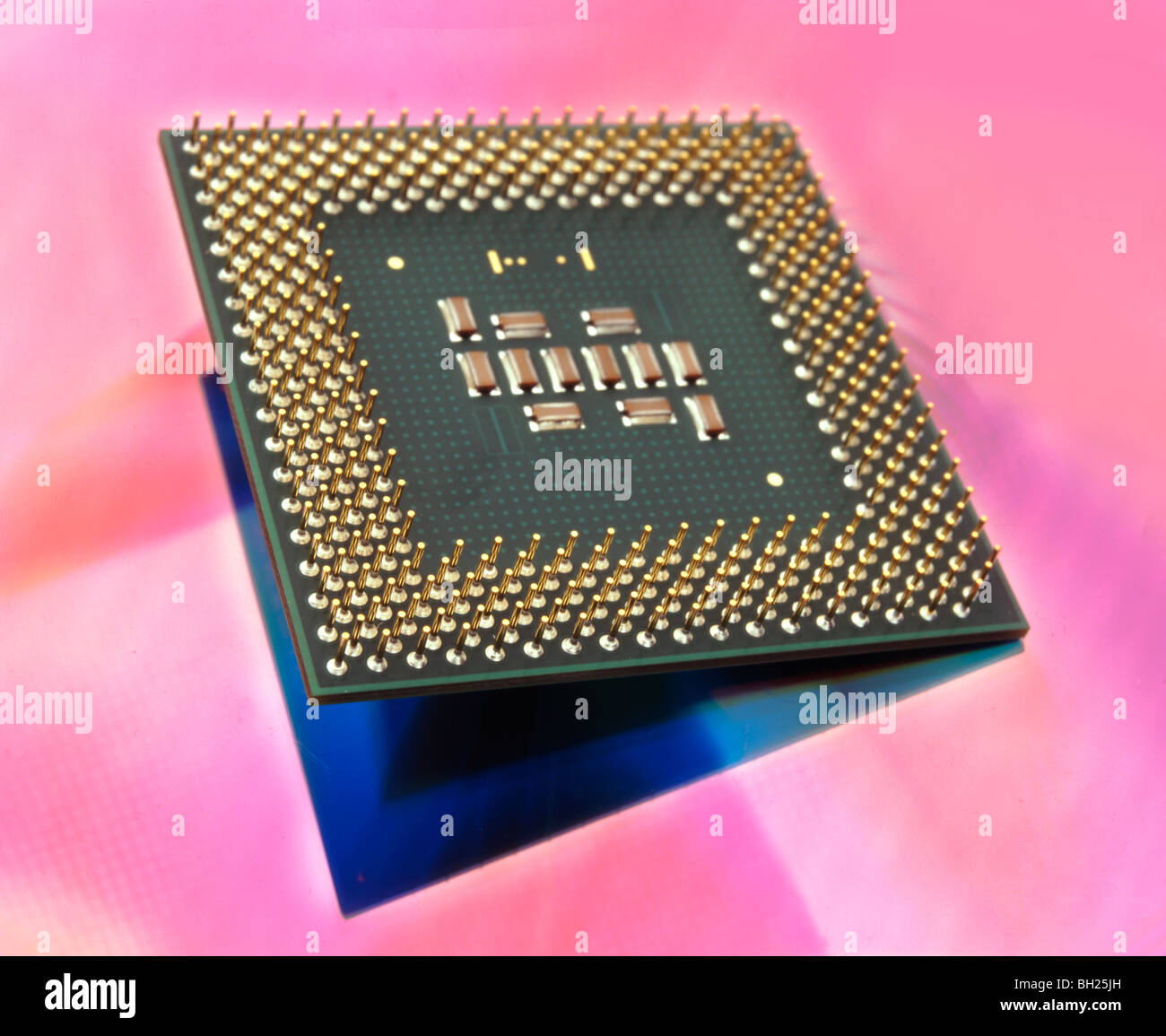 cpu micro chip computer intel pentium processer Stock Photo