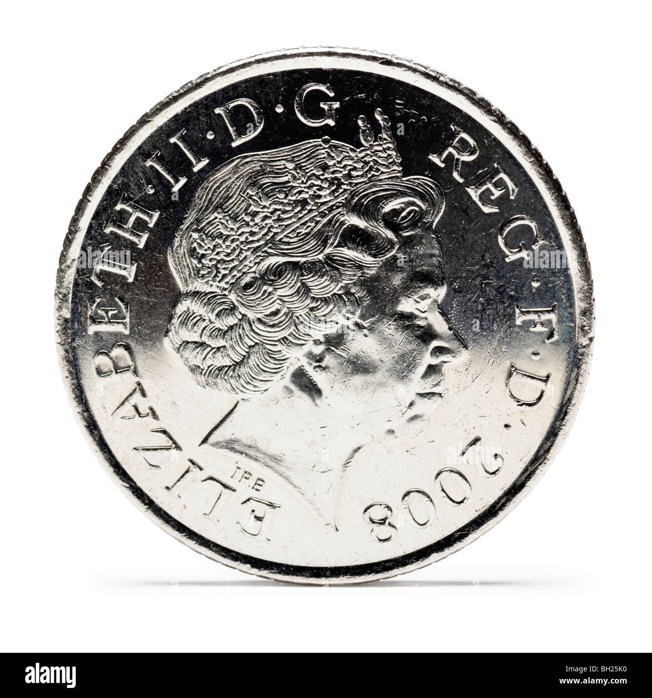 British Ten Pence coin front view Stock Photo