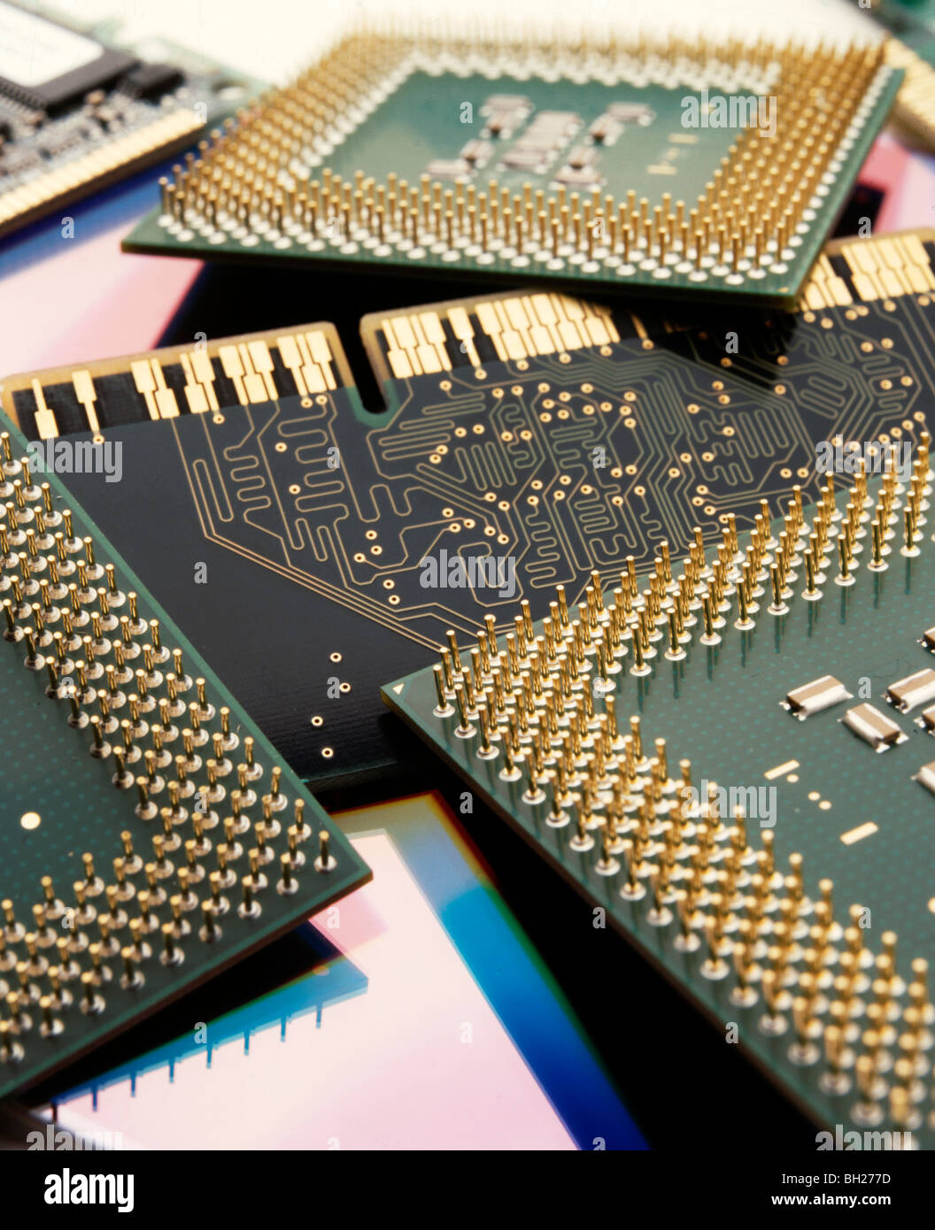 close up of computer intel pentium cpu processor Stock Photo
