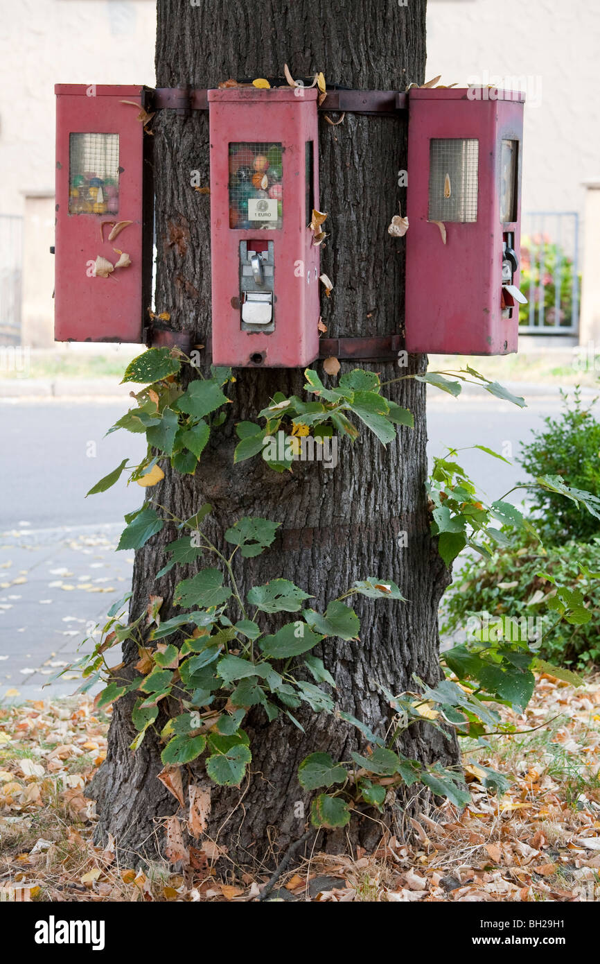GUMBALL VENDING MACHINES, BOLE, GERMANY Stock Photo