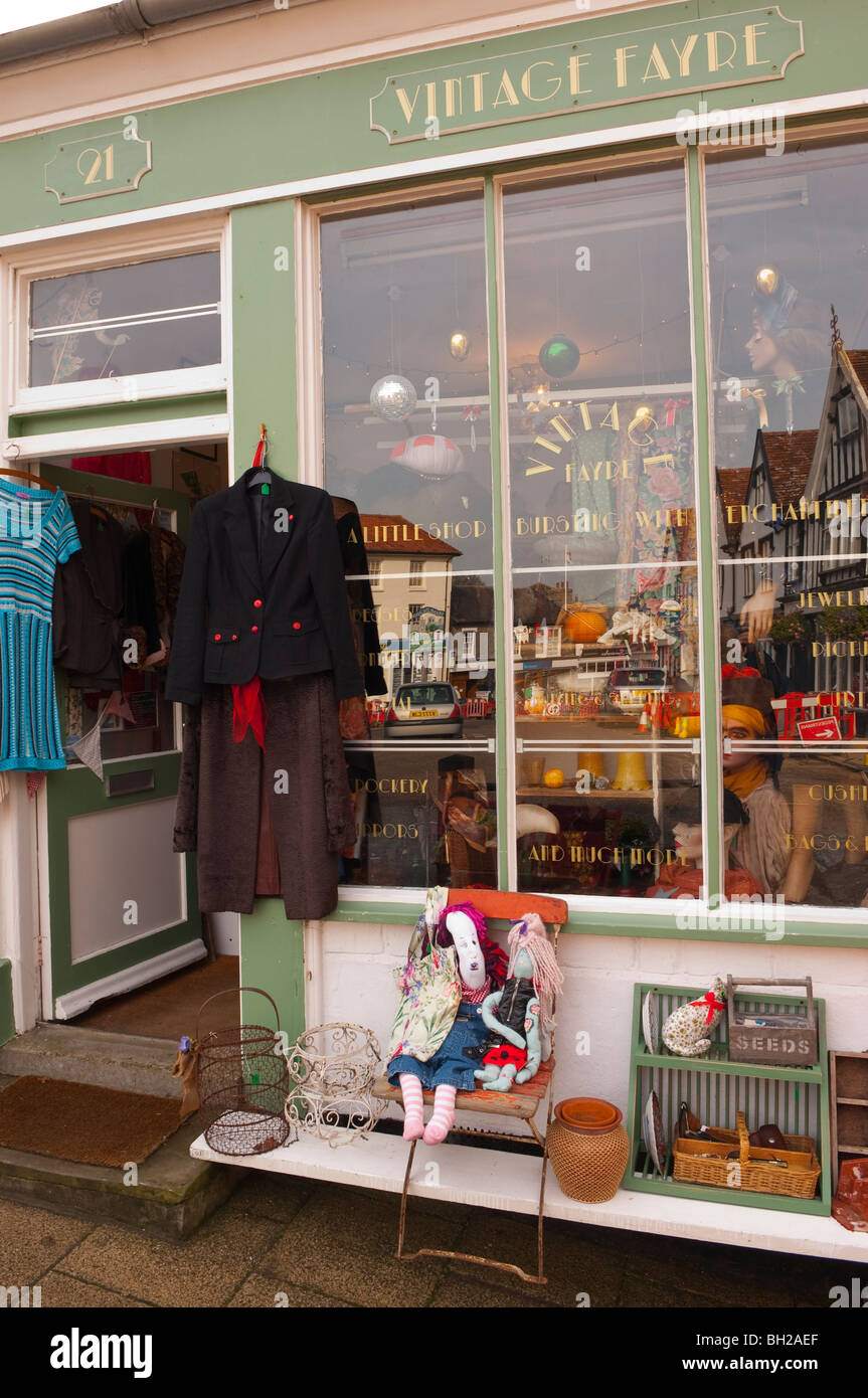 The Vintage Fayre shop store in Framlingham , Suffolk , England , Britain , Uk Stock Photo