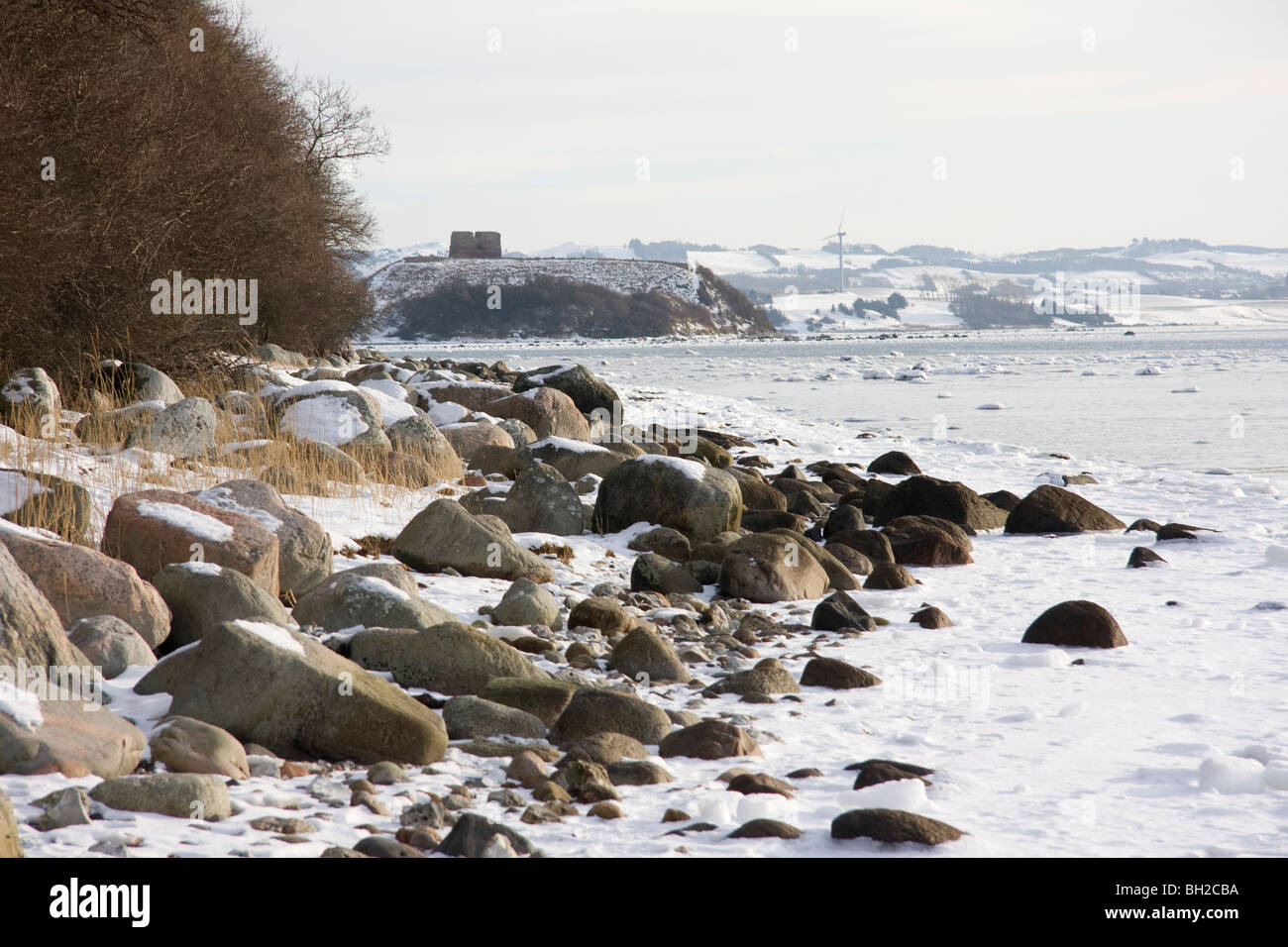 View to the ruins of Kalø castle Stock Photo Alamy