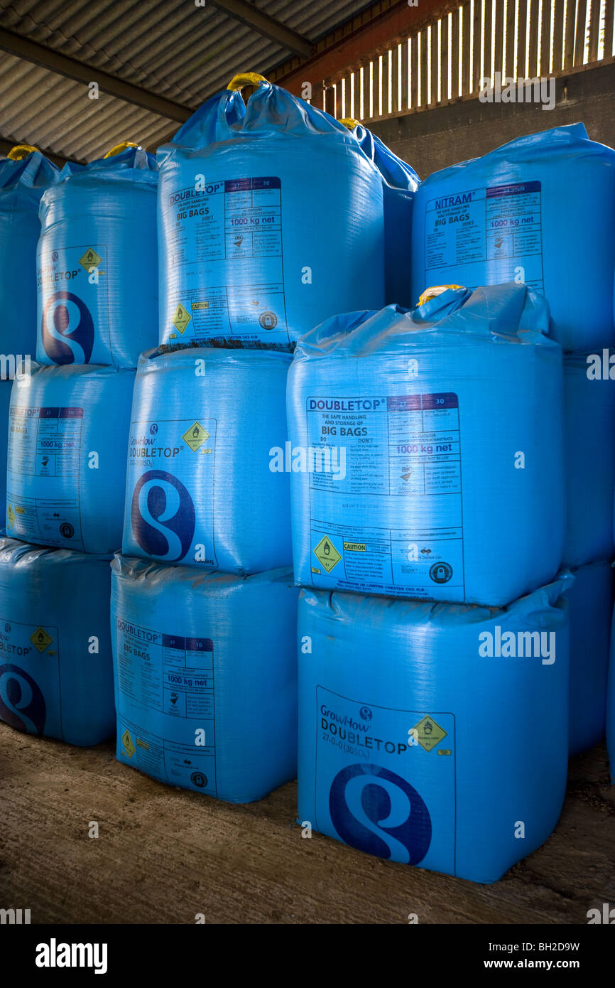 Nitrogen stored in a farmers shed Stock Photo