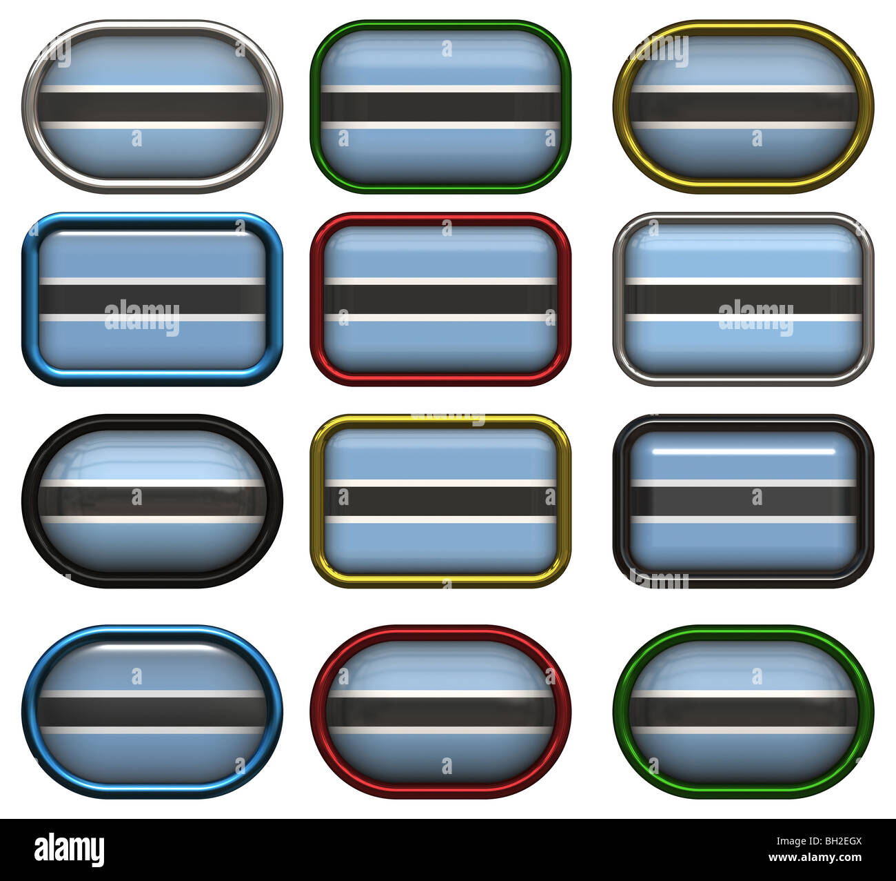 twelve buttons of the Flag of Botswana Stock Photo - Alamy