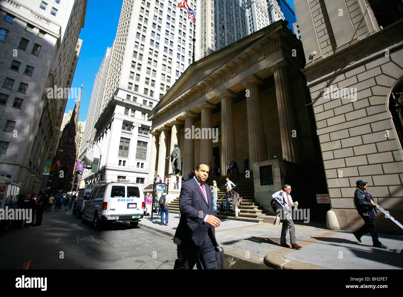 View of Federal Hall in New York City, united States Stock Photo