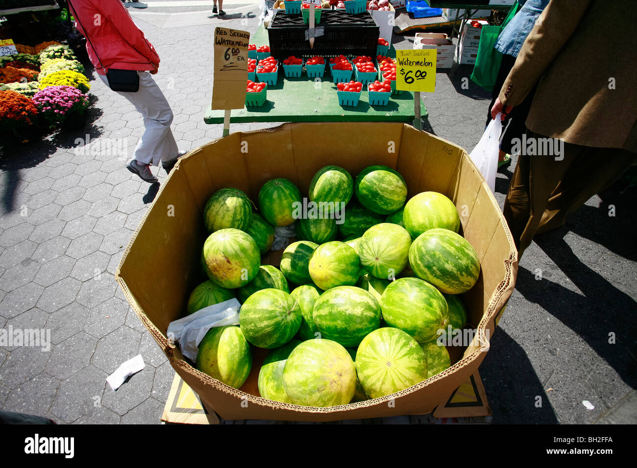 Vegetables on a Farmer's market on Union Square in New York Stock Photo