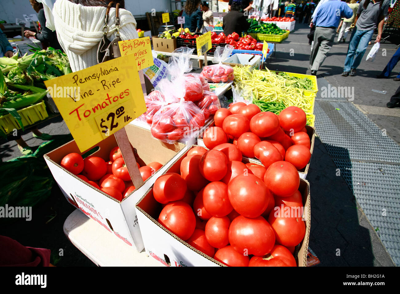 Vegetables on a Farmer's market on Union Square in New York Stock Photo