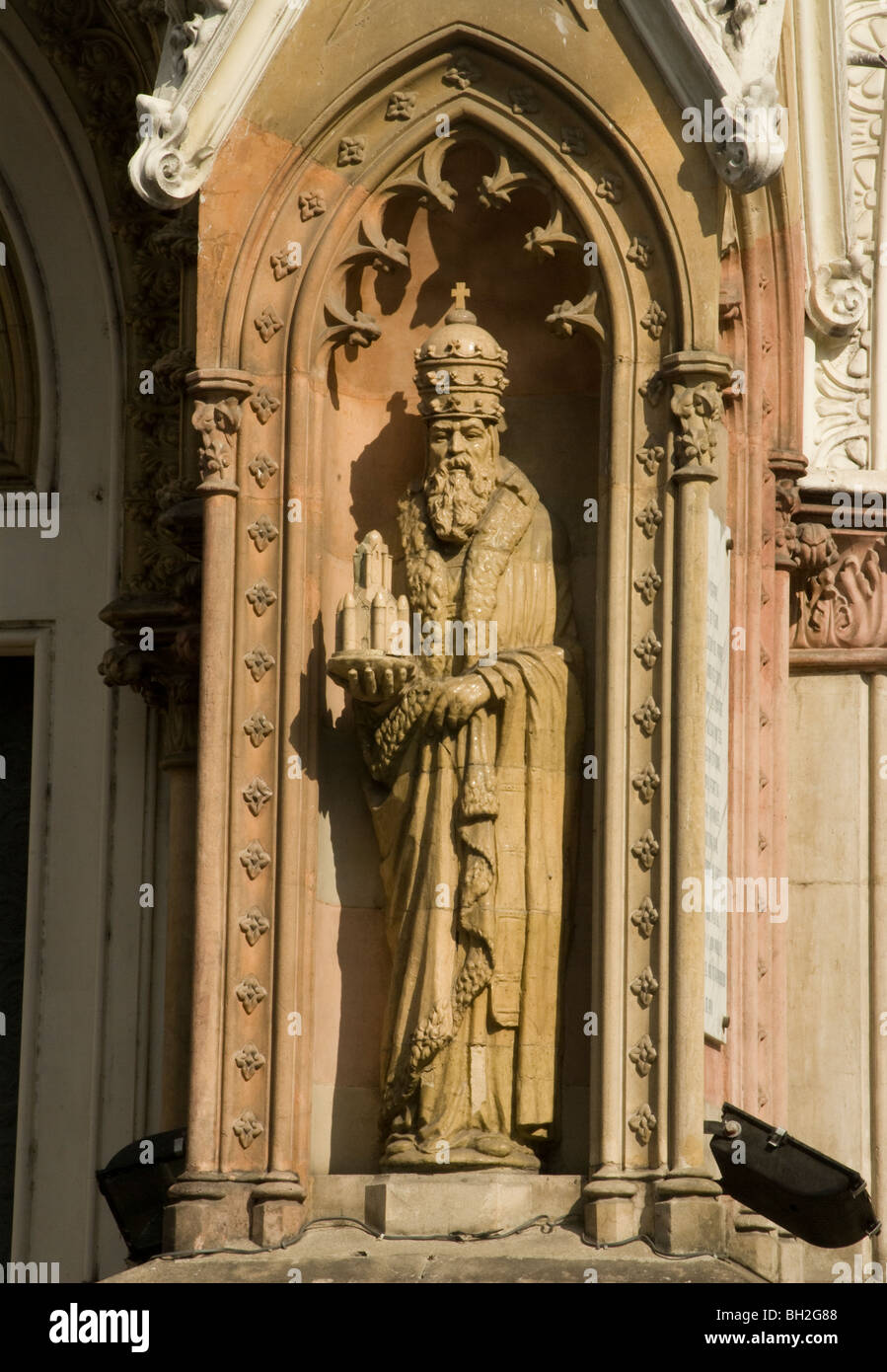 Ecuador. Guayaquil city. Metropolitan Cathedral(1924-37).Neogothic stile. Main facade. Stock Photo