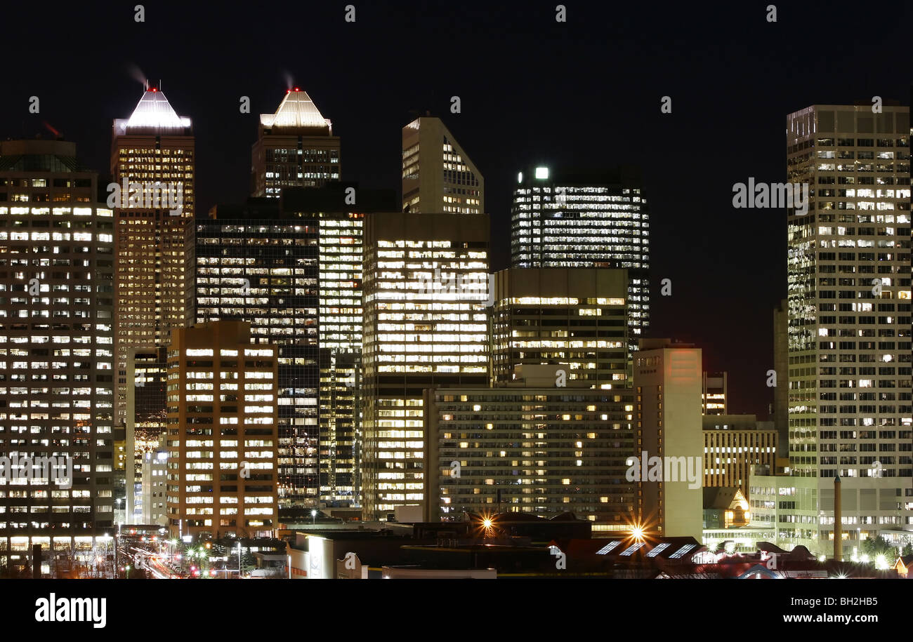 City of Calgary by late night Stock Photo
