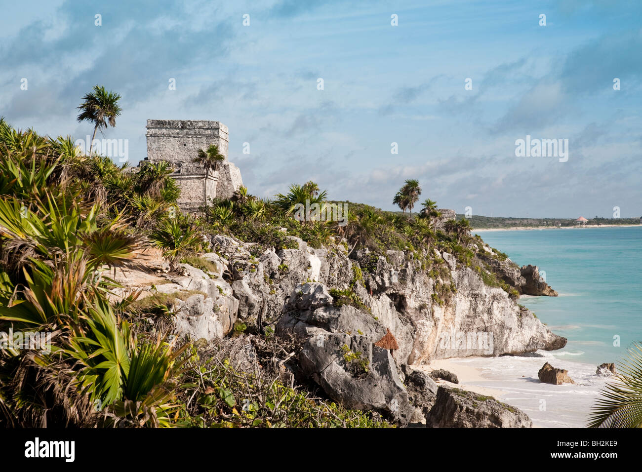 The Maya-Toltec ruins of Tulum on the Yucatan peninsula in Mexico. Stock Photo