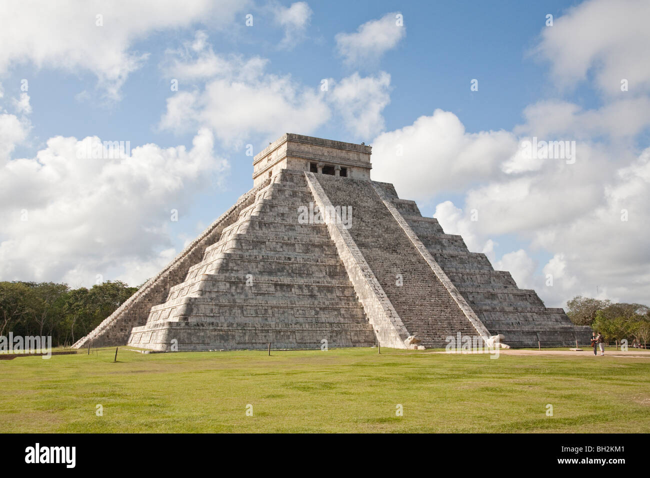 The Castle or Pyramid of Kukulcan. Chichen Itza Archaeological Site Yucatan Mexico. Stock Photo