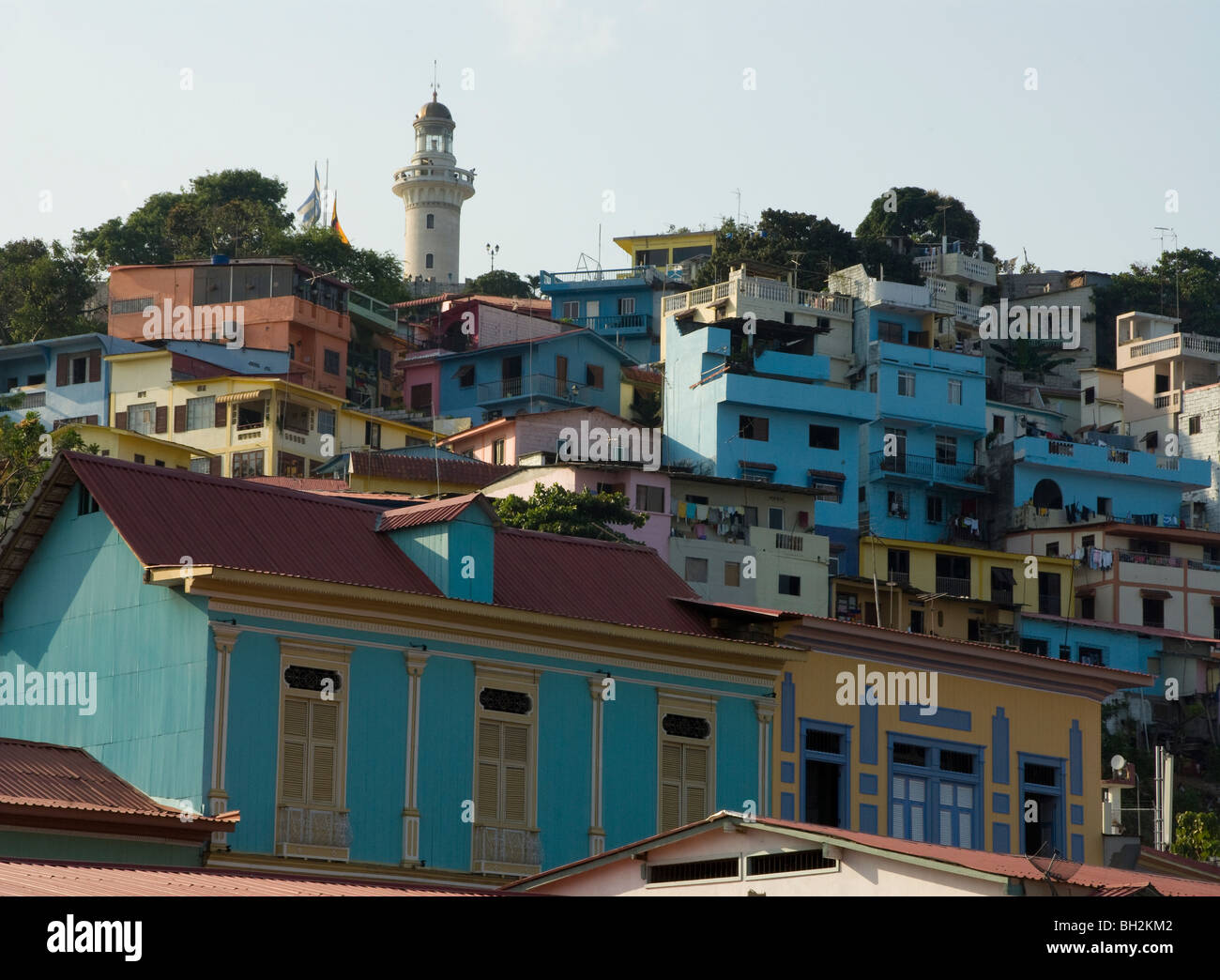 Ecuador. Guayaquil city. Santa Ana Hill and the Las Peñas neighborhood. Stock Photo