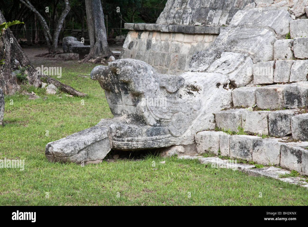 The Ossuary or Tomb Of The Great Priest, Chichen Itza Archaeological Site Yucatan Mexico. Stock Photo