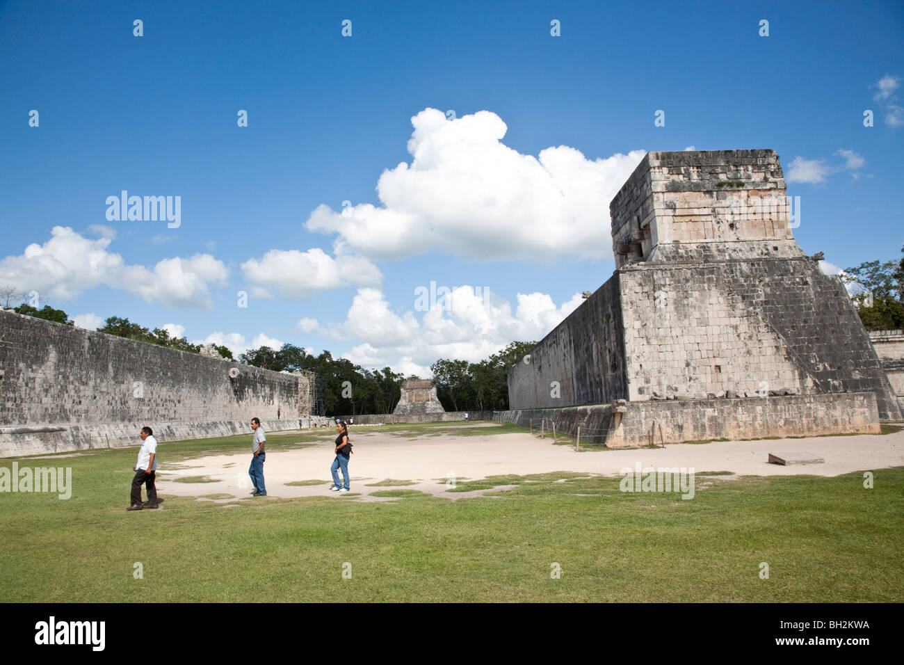 The Ball Court of Chichen Itza. Chichen Itza Archaeological Site Yucatan Mexico. Stock Photo