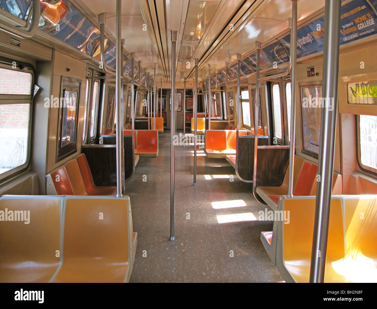 Empty subway train car Stock Photo Alamy