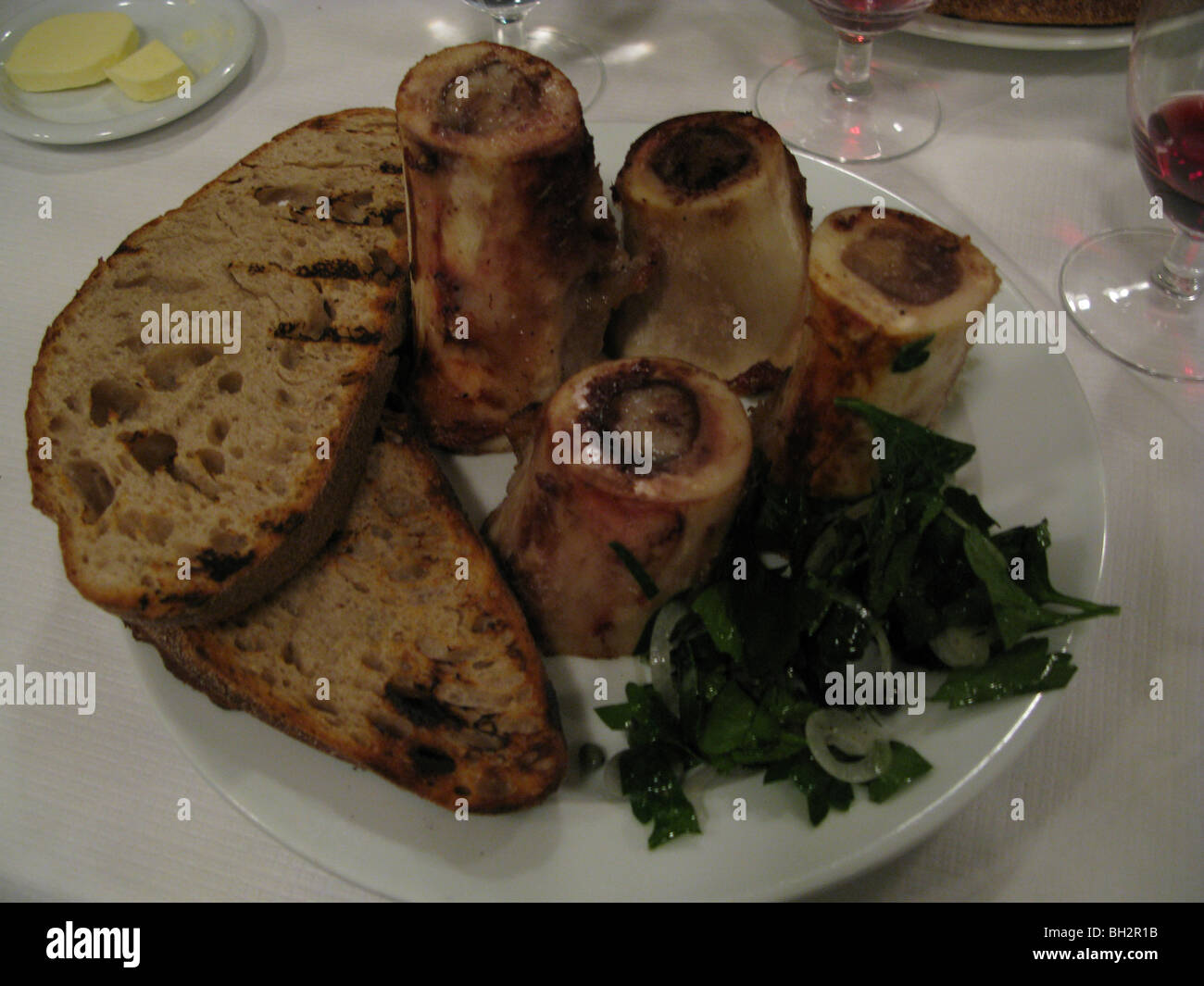 Roast bone marrow and parsley salad at St John restaurant London