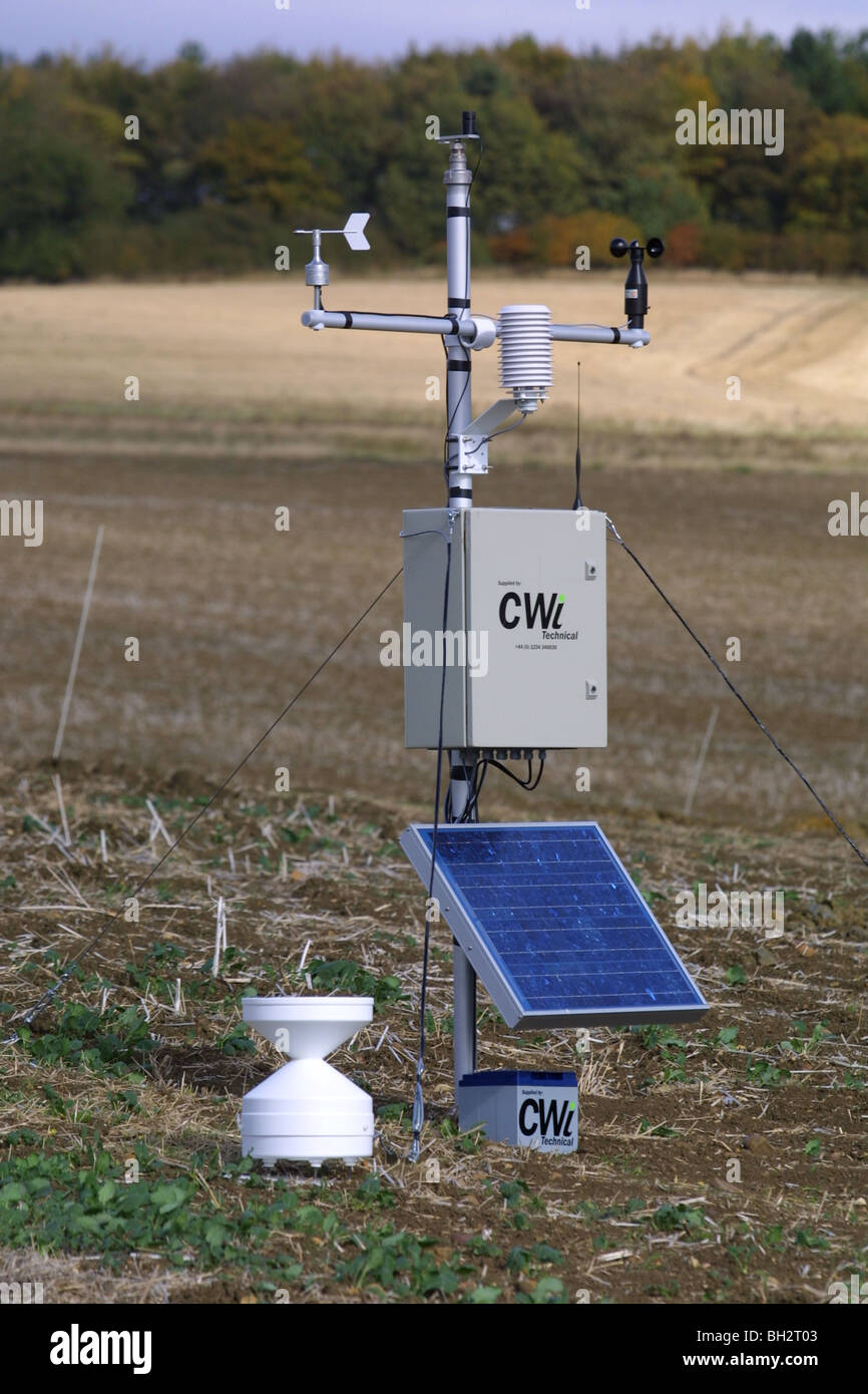 Weather Station On Farmland Stock Photo