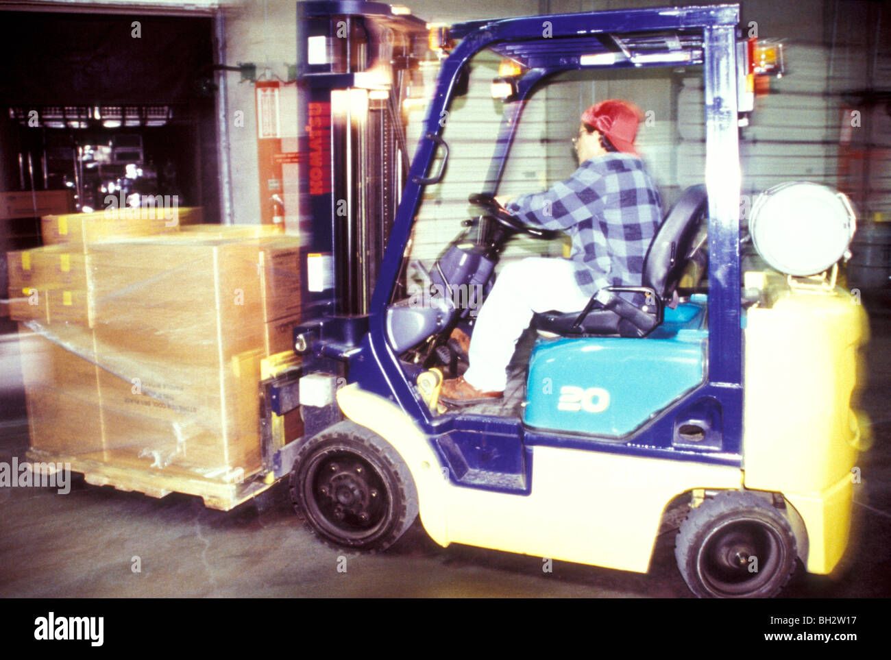 Forklift Moving Pallets Stock Photo Alamy