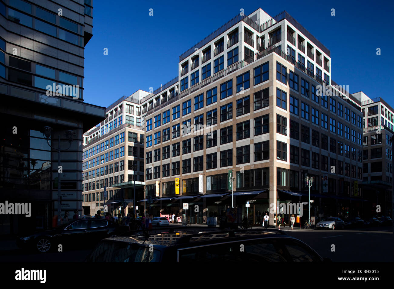 Modern building on the corner of Friedrichstrasse and Taubenstrasse, Berlin, Germany Stock Photo
