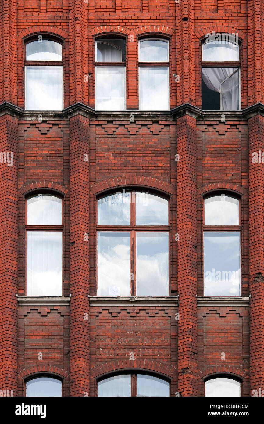 Red brick facade, Berlin, Germany Stock Photo