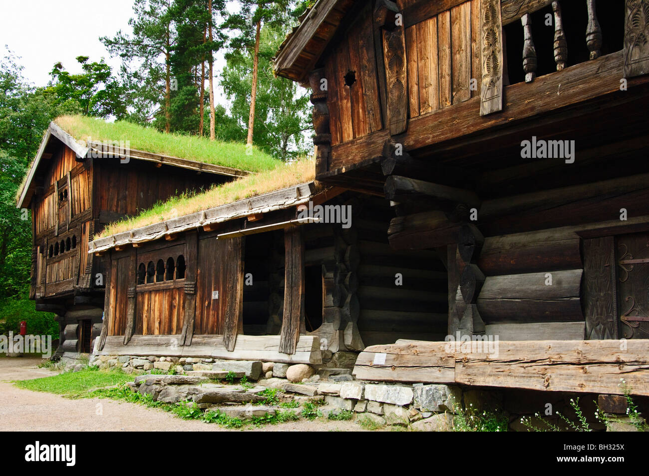 Farm buildings at Norsk Folkemuseum (The Norwegian Folk Museum) Oslo Stock Photo 27727110 Alamy