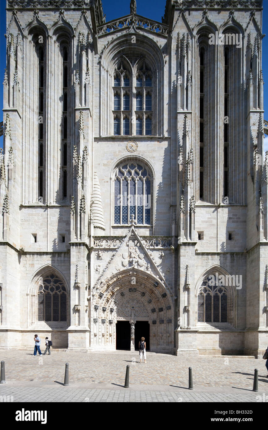 Facade Of Sain Corentin Cathedral Town Of Quimper Departament Of facade-of-sain-corentin-cathedral-town-of-quimper-departament-of