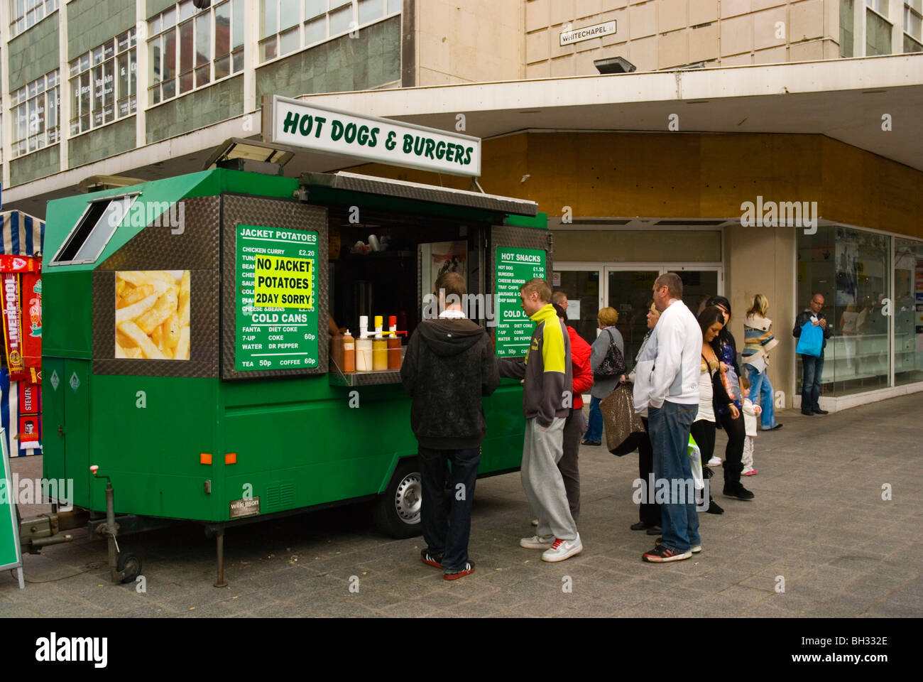Fast food stand central Liverpool England UK Europe Stock Photo Alamy