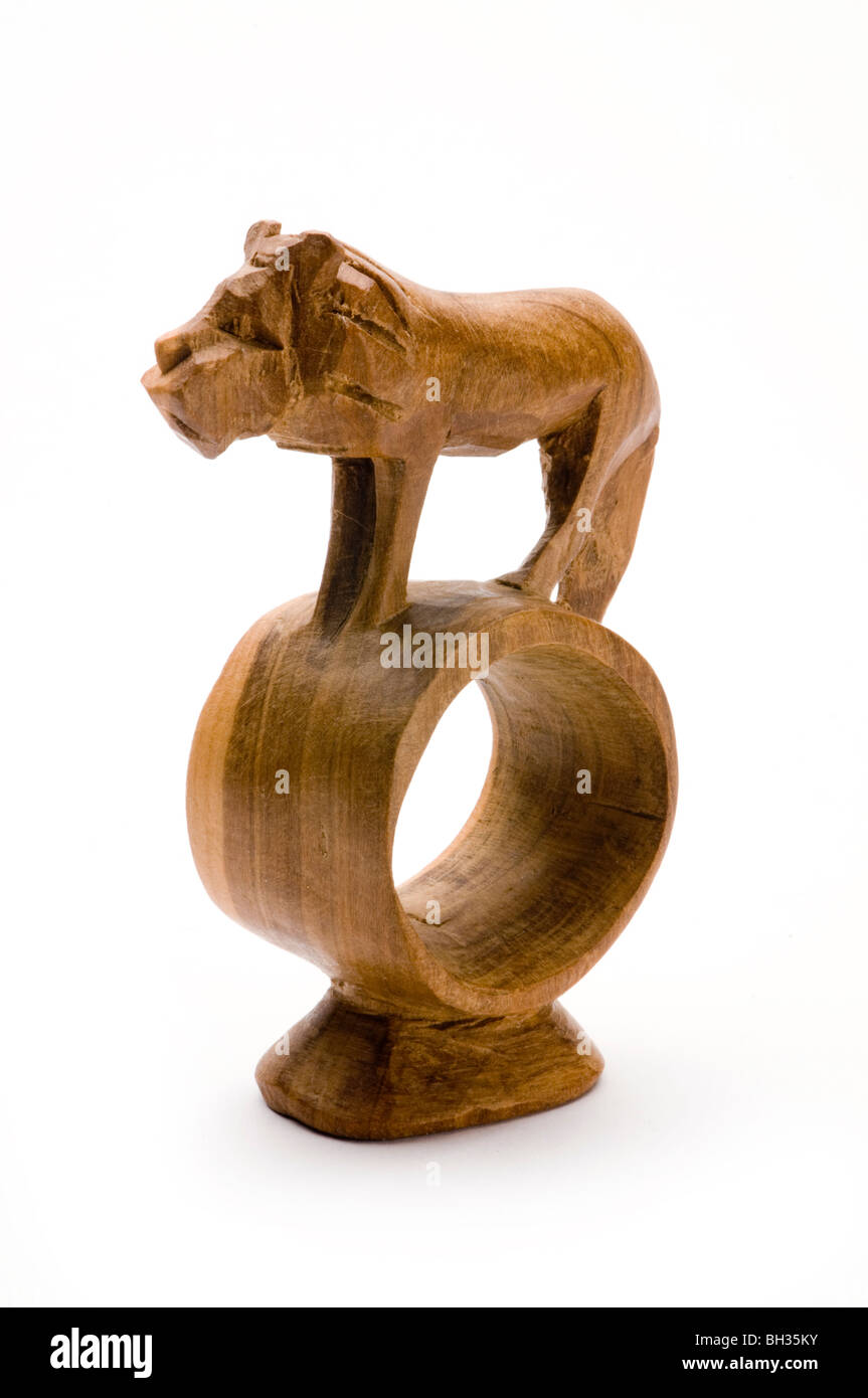 african animal napkin ring holders Stock Photo