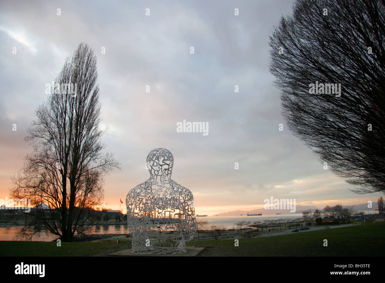 We, 2008 sculpture by jaume Plensa, Sunset Beach Park, Vancouver, British Columbia, Canada Stock Photo