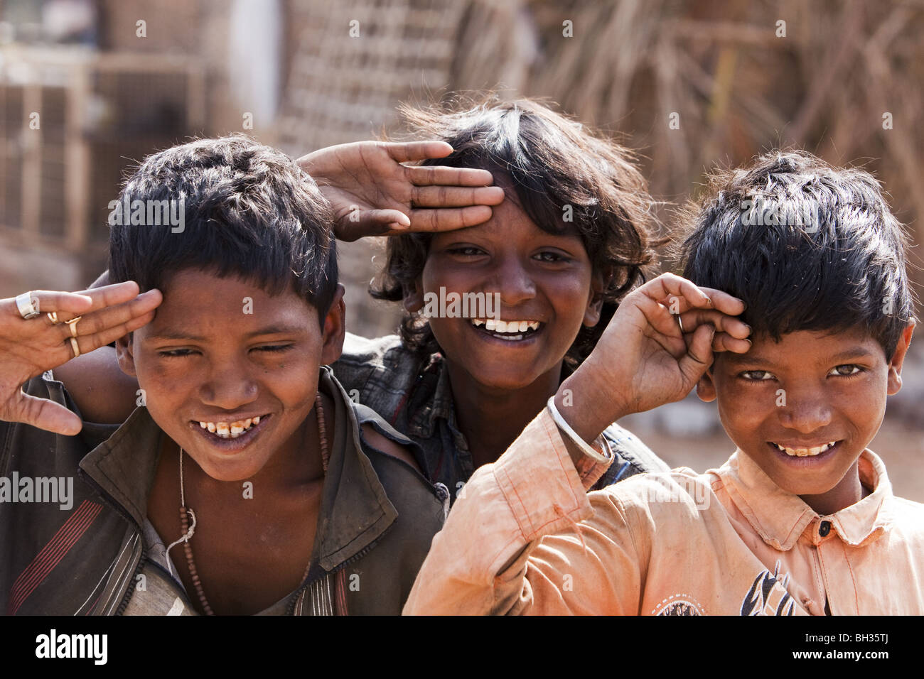 happy indian children