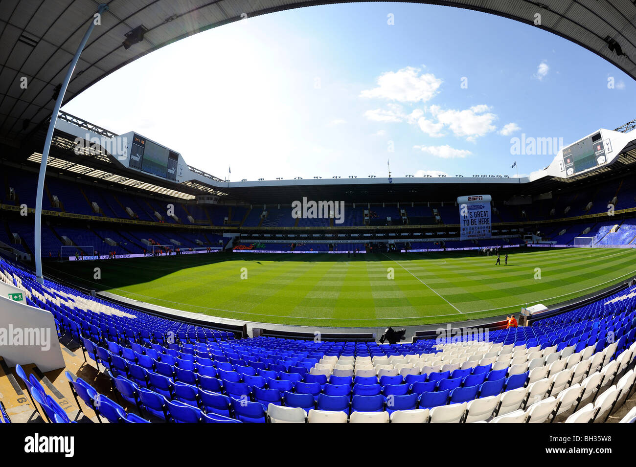 General view inside White Hart Lane football ground home of Tottenham Hotspur FC, also known as Spurs Stock Photo