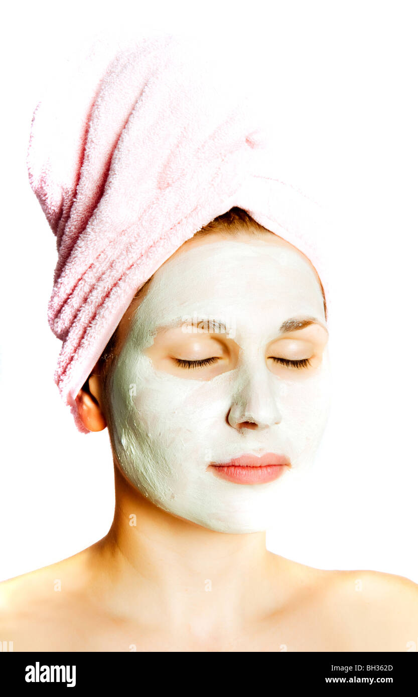Woman purifying mask hi-res stock photography and images - Alamy