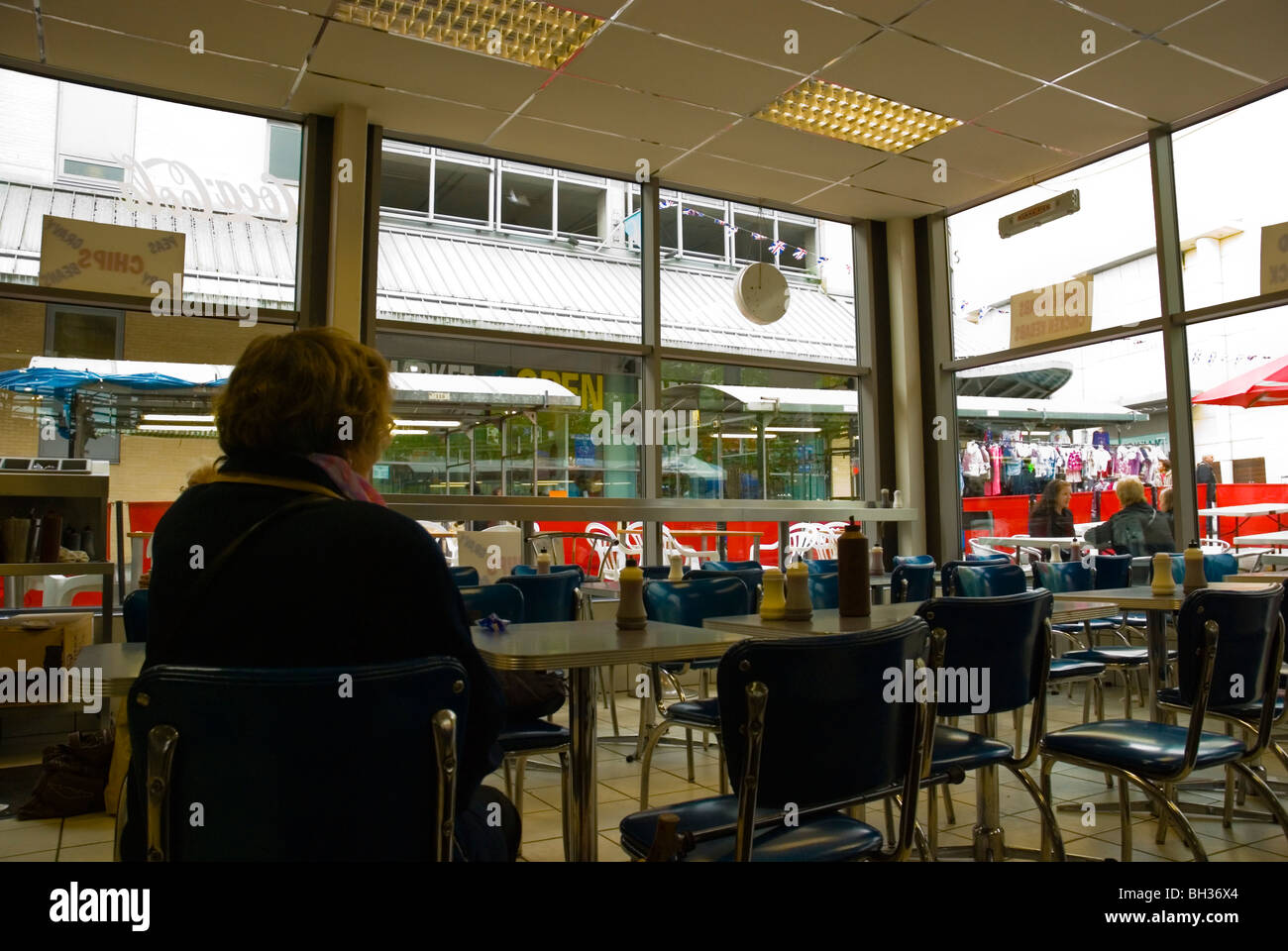 Chippie a cheap diner serving fish and chips central Birmingham England UK Europe Stock Photo