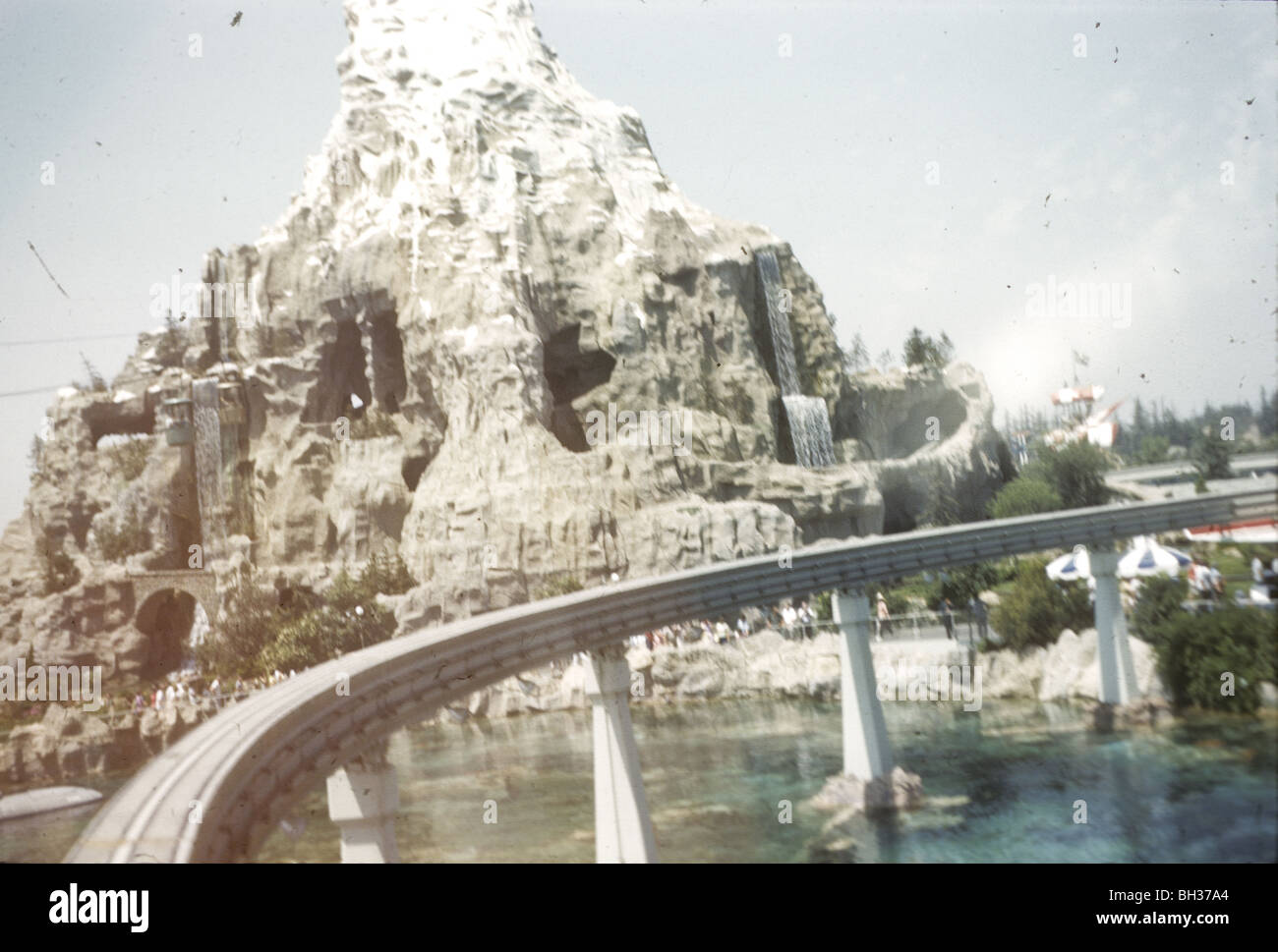 Matterhorn seen from monorail. Disneyland vacation Kodachromes from 1962.  Stock Photo