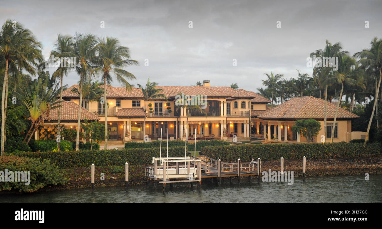 Billionaire houses on Port Royal Naples Florida USA Stock Photo