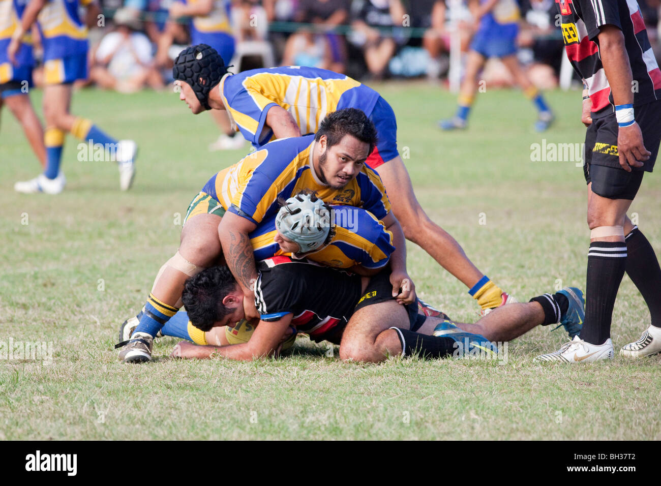 A rugby game on Rarotonga in The Cook Islands Stock Photo