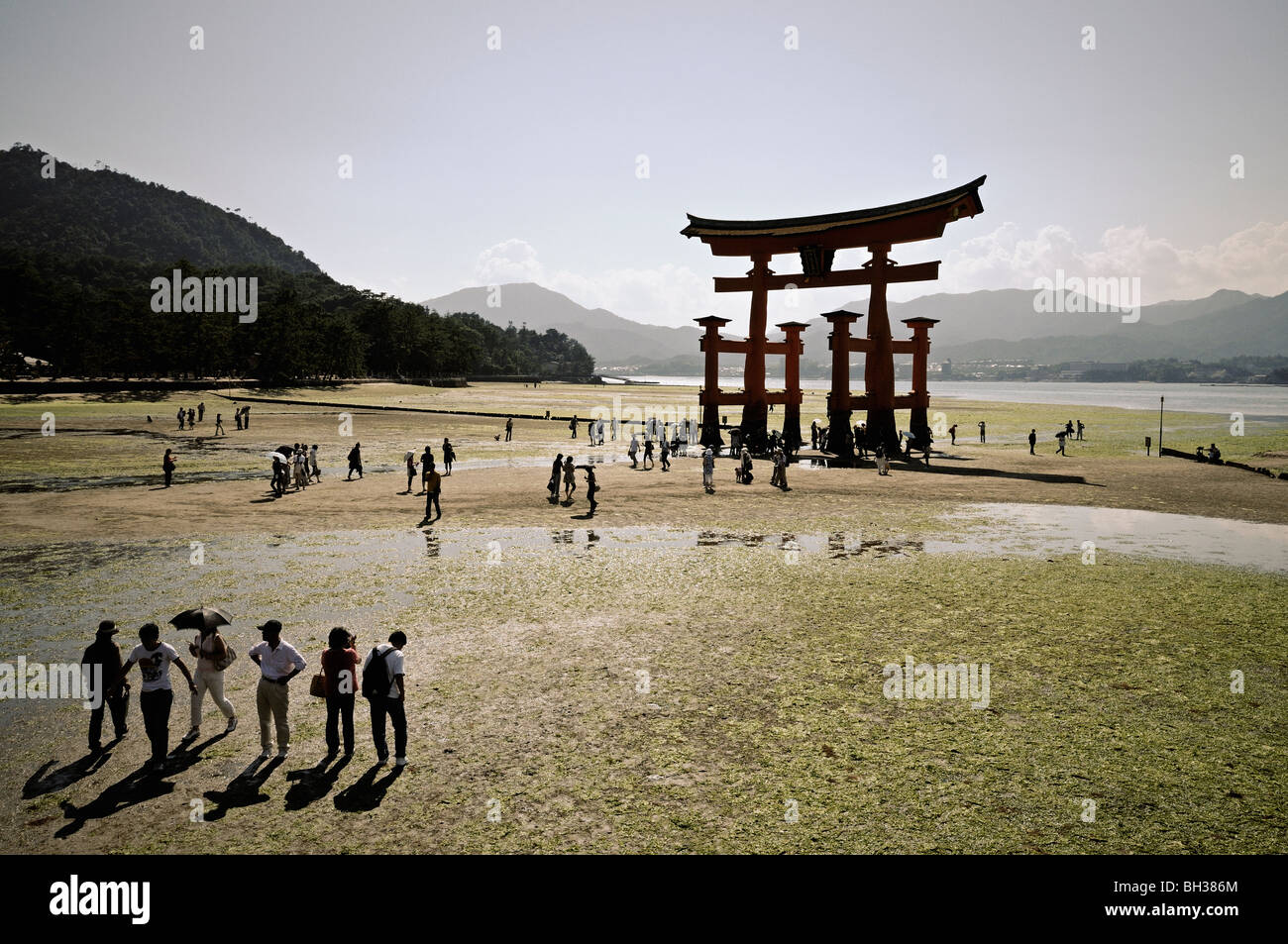 Otorii of Itsukushima Shrine, at low tide. Itsukushima (Miyajima ...