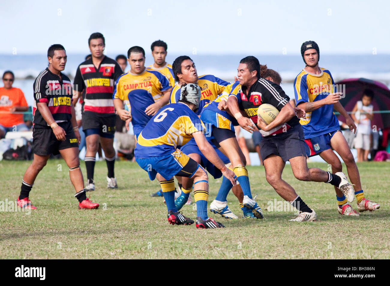 A rugby game on Rarotonga in The Cook Islands Stock Photo