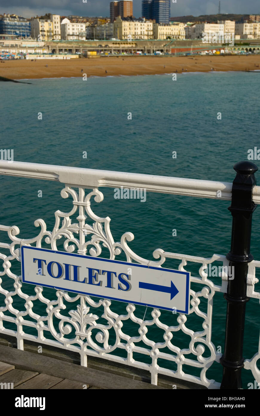 Toilet sign Brighton Pier central Brighton England UK Europe Stock