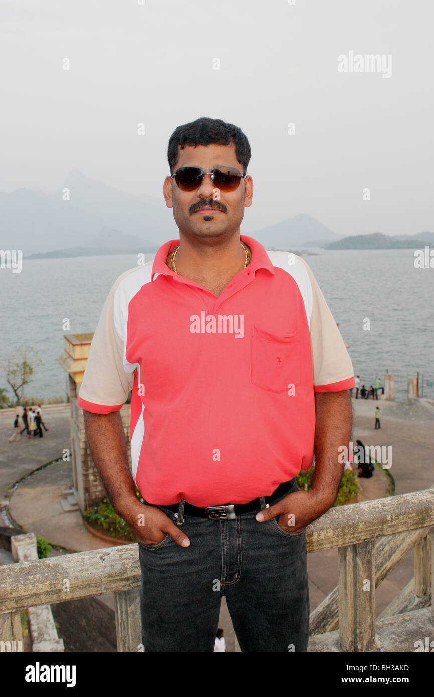 Stylish Pose of an Indian Young Man with sunglasses Stock Photo - Alamy