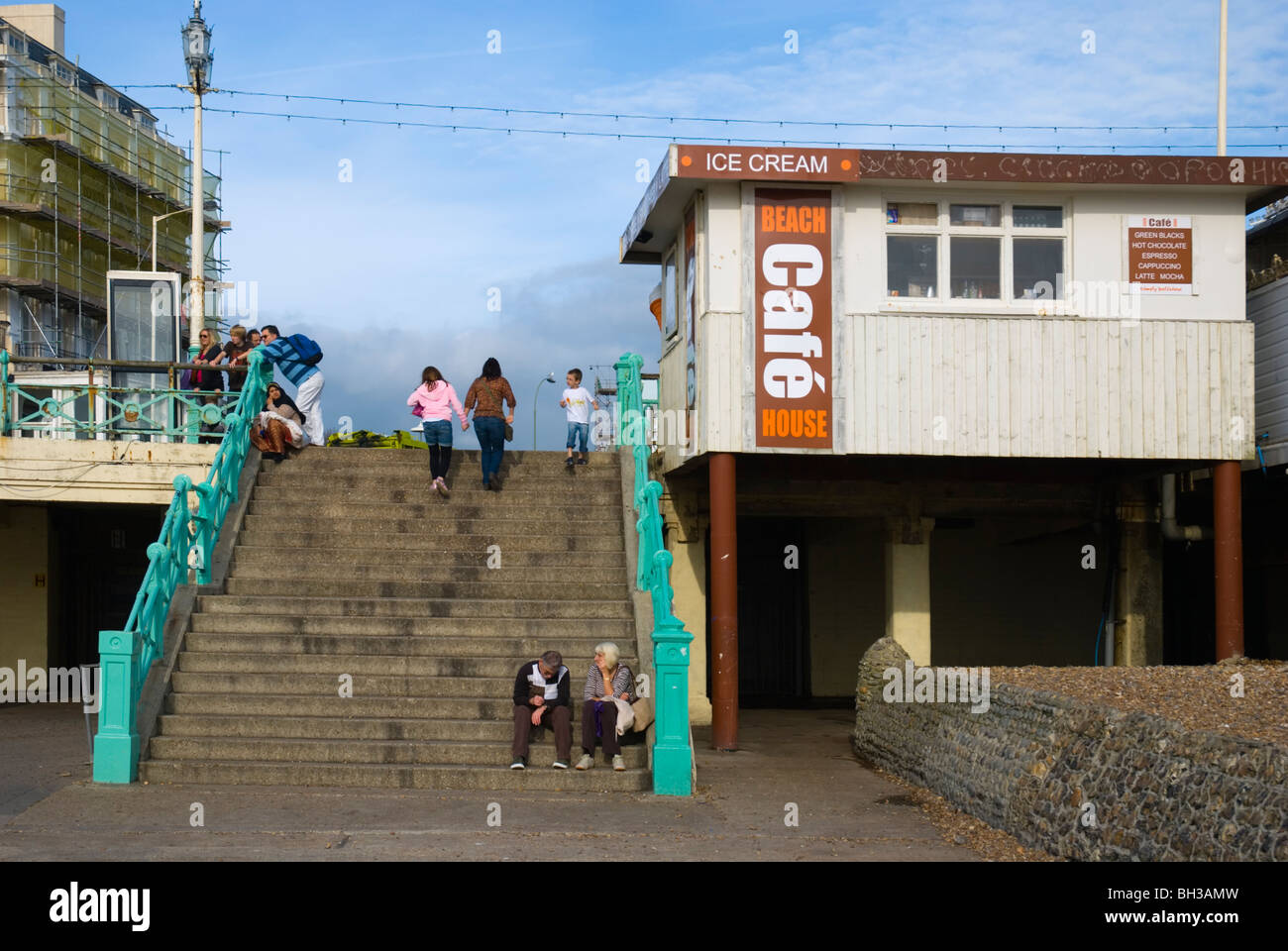 Stairs on to the beach in Brighton England UK Europe Stock Photo