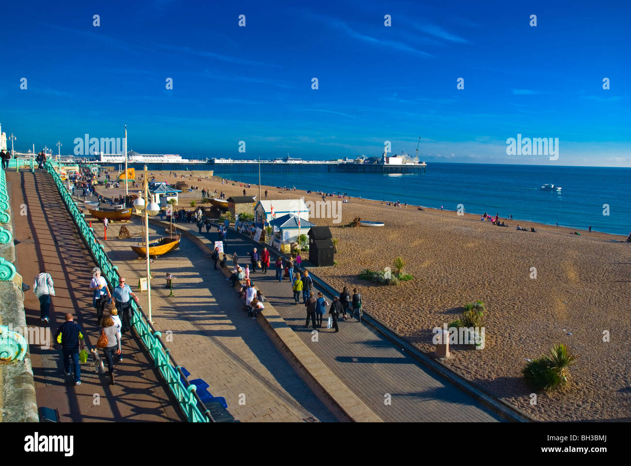 Seafront and King's Road esplanade beach central Brighton England UK Europe Stock Photo