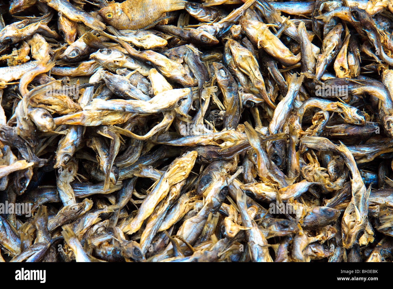 Africa Fish Stall Ghana Jukwa Market Smoked Fish Stock Photo Alamy