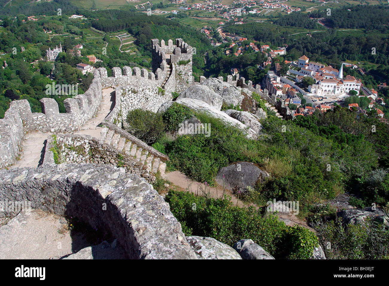 The Moors Castle Castello Dos Mouros And Town Of Sintra Sintra Stock Photo Alamy