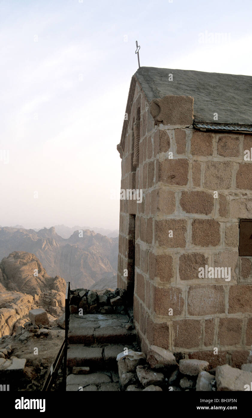 Egypt, the Chapel of the Holy Trinity on the summit of Mount Sinai Stock Photo